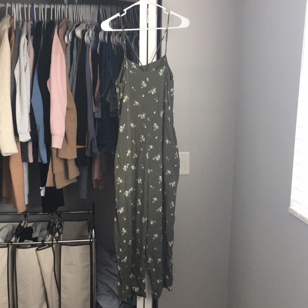 Target Wild Fable Green Floral Jumpsuit, worn once - Picture 5 of 5